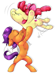 Size: 1200x1600 | Tagged: safe, artist:dragonfoxgirl, derpibooru import, apple bloom, tender taps, earth pony, pony, g4, on your marks, adorabloom, colt, cute, cutie mark, dancing, female, filly, foal, heartwarming, male, my little pony: friendship is magic, primal, romantic, ship:tenderbloom, shipping, simple background, straight, sweet dreams fuel, the cmc's cutie marks, transparent background, watermark