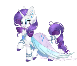 Size: 3500x3000 | Tagged: safe, artist:pvrii, derpibooru import, rarity, classical unicorn, pony, unicorn, g4, clothes, cloven hooves, dress, female, fluffy, horn, leonine tail, mare, see-through, simple background, solo, tail, transparent background, unshorn fetlocks