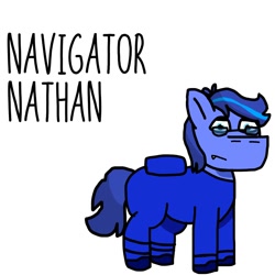 Size: 1280x1280 | Tagged: safe, artist:josephthedumbimpostor, derpibooru import, oc, oc only, oc:navigator nathan, earth pony, pony, among us, male, simple background, solo, white background