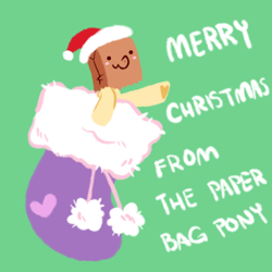 Size: 800x800 | Tagged: safe, artist:paperbagpony, derpibooru import, oc, oc:paper bag, christmas, christmas boot, hat, holiday, lineless, santa hat