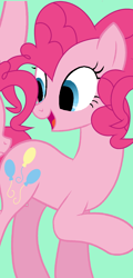 Size: 1068x2232 | Tagged: safe, artist:auroras-bases, artist:pinkiepartypiepiety, derpibooru import, pinkie pie, earth pony, pony, g4, alternate eye color, base used, clone, female, mare, no catchlights, solo, wrong eye shape