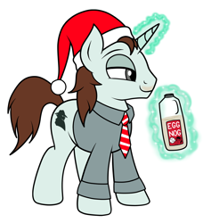 Size: 1366x1500 | Tagged: safe, artist:vomitvomiting, derpibooru import, oc, pony, christmas, clothes, hat, holiday, male, santa hat, simple background, solo, stallion, white background