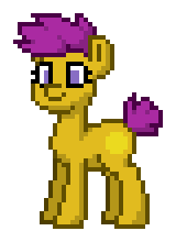 Size: 160x220 | Tagged: safe, derpibooru import, oc, oc:fry ball, pony, digital art, parent:gallop j. fry, parent:scootaloo, parents:scoot j. fry, pixel art, pony town, simple background, solo, transparent background