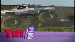 Size: 1920x1080 | Tagged: safe, derpibooru import, edit, edited screencap, screencap, twilight sparkle, twilight sparkle (alicorn), alicorn, g4, g4.5, my little pony: pony life, zound off, car, monster truck, twi talk