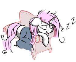 Size: 929x760 | Tagged: safe, artist:anonymous, derpibooru import, princess celestia, alicorn, pony, g4, blanket, drawthread, female, lying down, mare, onomatopoeia, pink mane, pink-mane celestia, requested art, salivating, simple background, sleeping, solo, sound effects, unkempt mane, white background, zzz