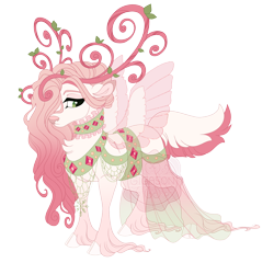 Size: 5200x5000 | Tagged: safe, artist:gigason, derpibooru import, oc, oc only, oc:sugarplum plié, deer, reindeer, absurd resolution, adoptable, antlers, bushy tail, cape, choker, clothes, cloven hooves, colored, colored antlers, colored eartips, colored eyebrows, colored hooves, colored nose, colored pinnae, colored wings, deer tail, ears, eye markings, eyelashes, female, female oc, fetlock tuft, flat colors, floppy ears, fluffy tail, frown, garland, gradient hair, gradient legs, gradient mane, green eyes, hair over one eye, harness, hooves, jewelry, lace, lace choker, leaves, lidded eyes, long feather, long fetlocks, obtrusive watermark, pink hair, pink mane, pink tail, pink wings, reindeer oc, see-through, silk, simple background, small wings, solo, spread wings, standing, striped antlers, tail, thick eyelashes, three quarter view, transparent background, transparent wings, two toned tail, unshorn fetlocks, veil, watermark, wavy mane, white coat, white fur, white hooves, wings