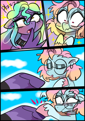 Size: 1240x1754 | Tagged: safe, artist:jully-park, derpibooru import, oc, oc only, oc:charlotte parker, oc:ella evans, earth pony, pegasus, pony, comic:how i meet my chaotic friends, comic