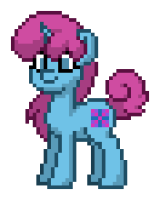 Size: 176x220 | Tagged: oc name needed, safe, derpibooru import, oc, oc only, pony, unicorn, digital art, female, horn, mare, offspring, parent:party favor, parent:pinkie pie, parents:partypie, pixel art, pony town, solo, standing