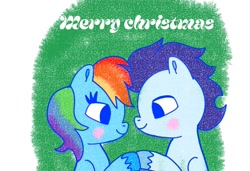 Size: 1115x762 | Tagged: safe, artist:starflowerpony, derpibooru import, rainbow dash, soarin', pegasus, pony, g4, christmas, cute, dashabetes, female, heartwarming, holiday, male, mare, rainbow dash is best pony, romantic, shipping, soarinbetes, soarindash, stallion, straight, sweet dreams fuel