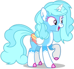 Size: 4181x3890 | Tagged: safe, artist:creedyboy124, derpibooru import, oc, oc only, oc:jemima sparkle, alicorn, pony, alicorn oc, base used, coat markings, colored ears, colored eyelashes, colored hooves, colored horn, colored wings, facial markings, female, folded wings, happy, hooves, horn, magenta eyelashes, mare, mealy mouth (coat marking), multicolored wings, open mouth, open smile, pale belly, pink eyes, raised hoof, raised leg, shiny hooves, simple background, smiling, socks (coat marking), solo, vector, wings