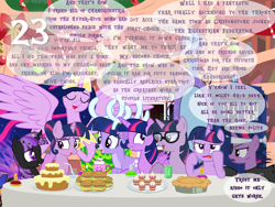 Size: 1440x1080 | Tagged: safe, alternate version, artist:bronybyexception, derpibooru import, princess twilight 2.0, sci-twi, twilight sparkle, twilight sparkle (alicorn), unicorn twilight, alicorn, changeling, deer, pony, reindeer, unicorn, g4, advent calendar, alternate hairstyle, burger, cake, changelingified, christmas, crown, doctor who, female, food, future twilight, glasses, hay burger, holiday, hoof shoes, jewelry, mare, multeity, older, older twilight, older twilight sparkle (alicorn), parent:twilight sparkle, pie, potion, princess shoes, race swap, regalia, self paradox, self ponidox, soda, sparkle sparkle sparkle, species swap, spread wings, tardis, twiling, wings