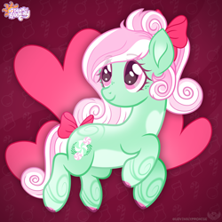 Size: 2000x2000 | Tagged: safe, artist:lovinglypromise, derpibooru import, minty, pony, g3, alternate design, bow, hair bow, solo, tail, tail bow