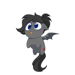 Size: 793x793 | Tagged: safe, artist:inkp0ne, derpibooru import, oc, oc only, bat pony, pony, bat pony oc, bat wings, bean pony, chibi, cute, cute little fangs, fangs, silly, silly pony, simple, simple background, small pony, solo, transparent background, wings