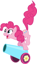 Size: 3000x5100 | Tagged: safe, artist:cloudy glow, derpibooru import, pinkie pie, earth pony, pony, g4, female, mare, party cannon, simple background, solo, transparent background, vector