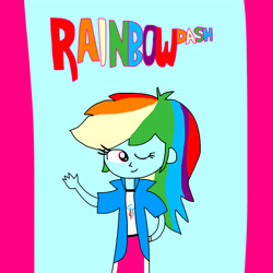 Size: 3072x3072 | Tagged: safe, artist:chikamotokenji, derpibooru import, rainbow dash, human, equestria girls, g4, female, solo