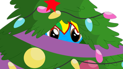 Size: 3333x1876 | Tagged: safe, artist:shieldwingarmorofgod, derpibooru import, oc, oc:shield wing, alicorn, g4, christmas, christmas lights, christmas tree, hiding, holiday, male, ornaments, solo, tree