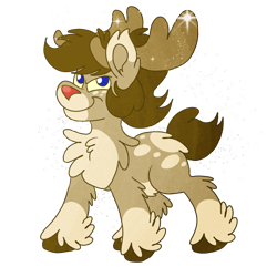 Size: 2000x2000 | Tagged: safe, artist:euspuche, derpibooru import, oc, oc only, oc:doodles, deer, reindeer, chest fluff, christmas, coat markings, commission, cute, female, holiday, reindeerified, simple background, snow, solo, species swap, transparent background, unshorn fetlocks