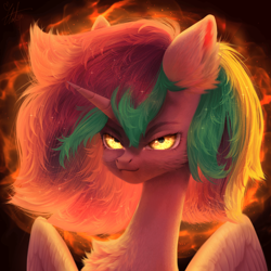 Size: 3000x3000 | Tagged: safe, artist:unt3n, derpibooru import, oc, oc only, alicorn, bust, portrait, solo