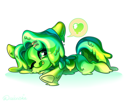 Size: 3700x3000 | Tagged: safe, artist:neonishe, derpibooru import, oc, oc only, goo, goo pony, original species, pony, chibi, cute, solo