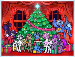 Size: 7318x5523 | Tagged: safe, artist:facadeart, derpibooru import, oc, oc only, bat pony, changeling, pegasus, pony, unicorn, zebra, changeling oc, horn, pegasus oc, unicorn oc, zebra oc