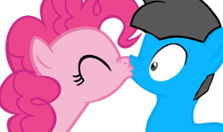 Size: 1380x823 | Tagged: safe, artist:williamtheofficial, derpibooru import, pinkie pie, oc, oc:william, earth pony, pony, g4, canon x oc, duo, female, kissing, mare, simple background, transparent background