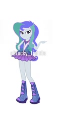 Size: 640x1347 | Tagged: safe, derpibooru import, twilight sparkle, oc, oc only, human, equestria girls, g4, boots, clothes, clothes swap, crystal guardian, dress, equestria girls-ified, equestria girls-ified oc, high heel boots, shirt, shoes, simple background, skirt, solo, white background