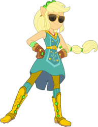 Size: 811x1051 | Tagged: safe, derpibooru import, edit, edited screencap, editor:pascalmulokozi2, screencap, applejack, human, equestria girls, g4, holidays unwrapped, applejack is best facemaker, awesome, background removed, badass, boots, clothes, cowboy boots, crystal guardian, equestria girls specials, female, gloves, hand on hip, ponied up, pony ears, shoes, simple background, solo, sunglasses, superhero, transparent background, winter break-in