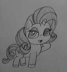 Size: 1280x1378 | Tagged: safe, artist:lunashy21, derpibooru import, rarity, pony, unicorn, g4, g4.5, my little pony: pony life, eyeshadow, female, horn, makeup, monochrome, simple background, solo, traditional art, unshorn fetlocks, white background