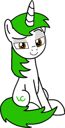 Size: 348x687 | Tagged: safe, artist:lonstecation, derpibooru import, oc, oc only, oc:lonstecation, pony, unicorn, g4, cute, devious, devious look, horn, male, png, simple background, sitting, solo, stallion, transparent background