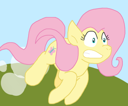 Size: 1064x883 | Tagged: safe, artist:cmara, derpibooru import, fluttershy, pegasus, pony, g4, female, gritted teeth, solo, startled, teeth