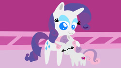 Size: 1280x720 | Tagged: safe, artist:mlplary6, derpibooru import, rarity, sweetie belle, pony, unicorn, g4, belle sisters, cute, diasweetes, female, filly, foal, heartwarming, horn, mare, pointy ponies, primal, raribetes, siblings, sisters, sweet dreams fuel