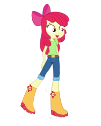 Size: 1080x1350 | Tagged: safe, artist:gaelgaming1, derpibooru import, apple bloom, human, equestria girls, g4, apple bloom's bow, bow, female, hair bow, simple background, solo, transparent background