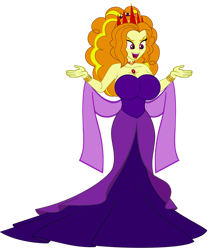 Size: 1280x1478 | Tagged: safe, artist:brutalityinc, derpibooru import, adagio dazzle, human, equestria girls, g4, adagiazonga dazzle, big breasts, breasts, clothes, dress, empress, female, goddess, gown, open mouth, open smile, simple background, smiling, solo, stupid sexy adagio dazzle, transparent background, vector