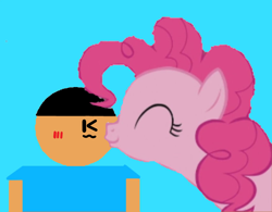 Size: 996x777 | Tagged: safe, artist:williamtheofficial, derpibooru import, pinkie pie, oc, oc:william, earth pony, human, pony, g4, 1000 hours in ms paint, female, kissing, male