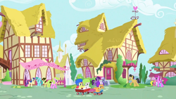 Size: 1280x720 | Tagged: safe, derpibooru import, screencap, apple bloom, berry punch, berryshine, bon bon, cherry berry, cherry cola, cherry fizzy, daisy, dusky grape, flower wishes, linky, scootaloo, shoeshine, spring melody, sprinkle medley, sweetie belle, sweetie drops, pony, g4, the cutie mark chronicles, chilly puddle, cutie mark crusaders, forest spirit (g4), my little pony: friendship is magic, ponyville