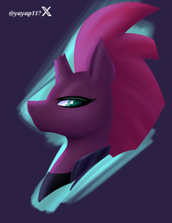 Size: 2550x3300 | Tagged: safe, artist:yayap117, derpibooru import, fizzlepop berrytwist, tempest shadow, pony, unicorn, g4, armor, blue eyes, bust, horn, mane, movie, profile picture, red fur, red hair, red mane, render, simple background, solo