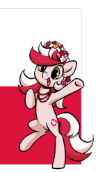 Size: 676x1196 | Tagged: safe, artist:brella, derpibooru import, oc, oc:poland, earth pony, pony, belly, bipedal, cropped, flag, nation ponies, national flag, poland, polish flag, ponified, solo, species swap