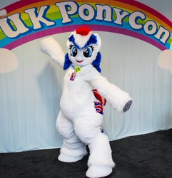 Size: 1974x2048 | Tagged: safe, derpibooru import, oc, oc:britannia (uk ponycon), fursuit, irl, photo, ponysuit, uk ponycon, united kingdom