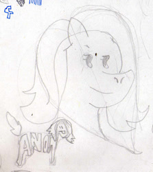 Size: 1065x1194 | Tagged: safe, artist:zenco, derpibooru import, oc, oc:anon filly, female, filly, foal, heart, pencil drawing, traditional art