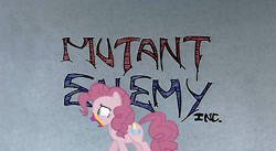 Size: 1049x576 | Tagged: safe, artist:sollace, derpibooru import, pinkie pie, g4, closing logo, cookie zombie, mutant enemy, my little pony: friendship is magic