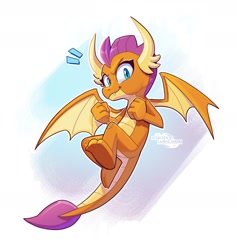 Size: 1800x1900 | Tagged: safe, artist:galaxylover06, derpibooru import, smolder, dragon, g4, dragoness, female, flying, solo, spread wings, wings