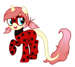 Size: 2233x2007 | Tagged: safe, artist:missmoonlightangel, derpibooru import, oc, oc:star flower light, pony, unicorn, clothes, cosplay, costume, female, horn, mare, miraculous ladybug, simple background, solo, transparent background