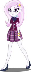 Size: 2000x4686 | Tagged: safe, artist:xebck, derpibooru import, edit, editor:slayerbvc, fleur-de-lis, equestria girls, friendship games, absurd resolution, blouse, bowtie, bracelet, clothes, crystal prep academy, crystal prep academy uniform, crystal prep shadowbolts, high heels, jewelry, no makeup edit, pleated skirt, school uniform, shoes, simple background, skirt, solo, transparent background, two eyebrows edit, vector, vector edit