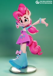 Size: 1512x2160 | Tagged: safe, artist:grayworldcorporation, derpibooru import, pinkie pie, anthro, earth pony, plantigrade anthro, g4, 3d, 3d model, clothes, equestria girls outfit, female, hands in the air, solo