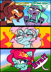 Size: 1240x1754 | Tagged: safe, artist:jully-park, derpibooru import, oc, oc:charlotte parker, oc:ella evans, oc:eva marshall, oc:kelly clark, earth pony, pegasus, pony, comic:how i meet my chaotic friends, crying