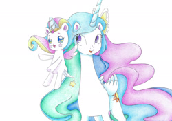 Size: 2206x1550 | Tagged: safe, artist:bluemagic, derpibooru import, princess celestia, alicorn, pony, g4, cute, cutelestia, ethereal mane, ethereal tail, horn, simple background, star twinkle precure, tail, wings