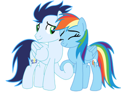 Size: 1280x1013 | Tagged: safe, artist:soarindasher10, derpibooru import, rainbow dash, soarin', pegasus, pony, g4, female, male, mare, shipping, simple background, soarindash, stallion, straight, transparent background