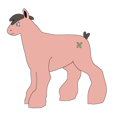 Size: 1280x1179 | Tagged: safe, derpibooru import, oc, oc only, oc:candy clover, 1000 hours in ms paint, female, mare, mare oc, parent:lucky clover, parent:watermelon taffy, solo