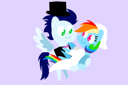 Size: 1935x1285 | Tagged: safe, anonymous artist, derpibooru exclusive, derpibooru import, rainbow dash, soarin', pegasus, pony, series:soarindash romantic tales, series:soarindash wedding, g4, bridal carry, bride, carrying, clothes, cute, dashabetes, dress, female, groom, heartwarming, male, mare, marriage, married couple, pointy ponies, primal, rainbow dash is best pony, romantic, shipping, soarinbetes, soarindash, stallion, straight, sweet dreams fuel, tuxedo, wedding dress