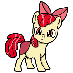 Size: 1024x1024 | Tagged: safe, artist:background_pon3, derpibooru import, apple bloom, earth pony, pony, g4, bow, clothes, confused, female, filly, foal, hair bow, panties, shading, simple background, solo, transparent background, underwear